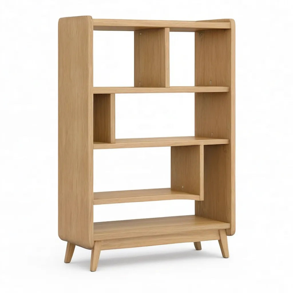 Regał, Łóżka 4 MDF z dębem naturalnym prostokątnym 80 x 35 x 160 cm