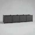 Donica, Prostokątny plantator ogrodowy 200x40x50 cm w polipropylenowej tkaninie szary antracyt efekt rattan