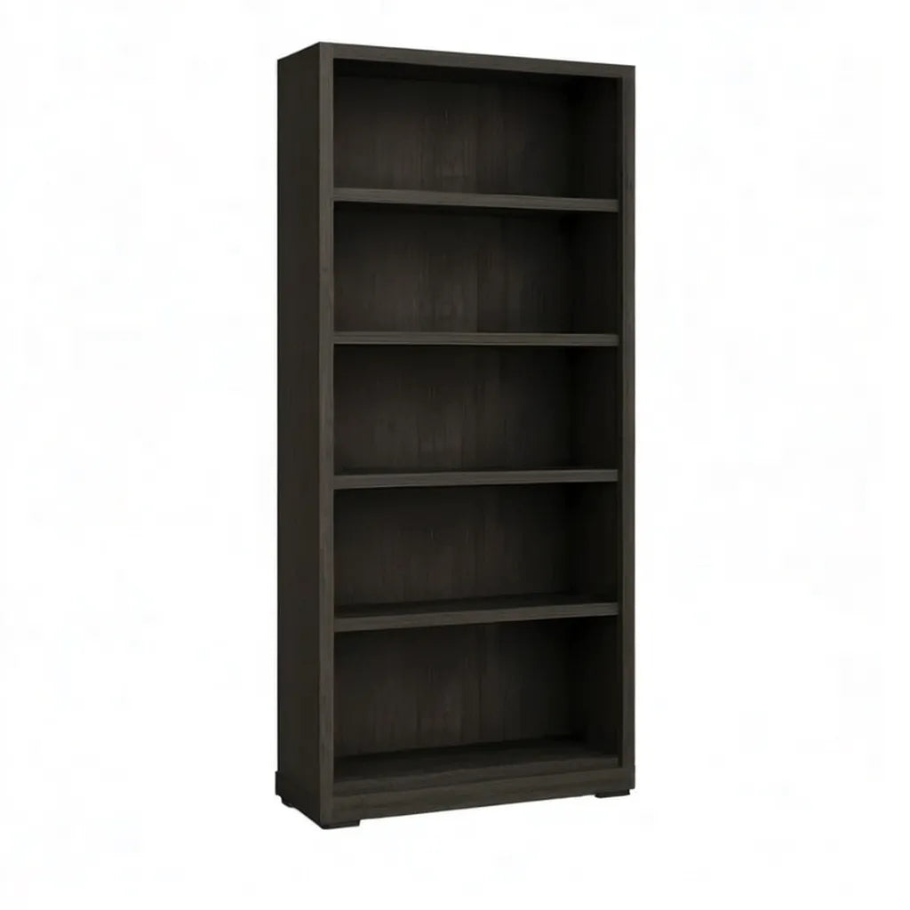 Regał, Otwórz bibliotekę 5 półek w czarny Dąb naturalny efekt płyty wiórowej 80 x 30 x 180 cm