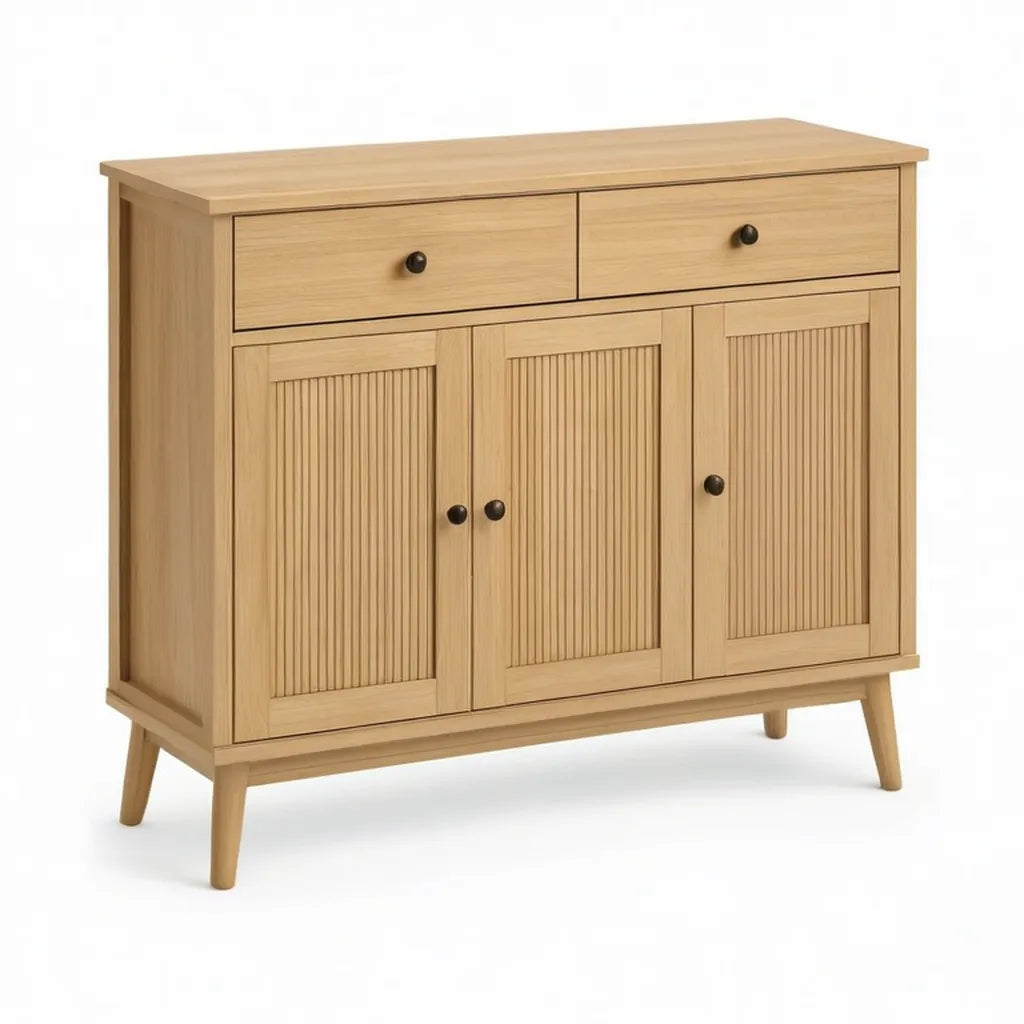 Kredens, 100 x 40 x 100 cm naturalna prostokątna fornirka dębowa MDF