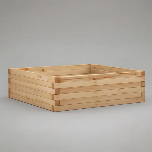Donica, Prostokątny plantator ogrodowy 120x80x30 cm w naturalnym litym drewnie