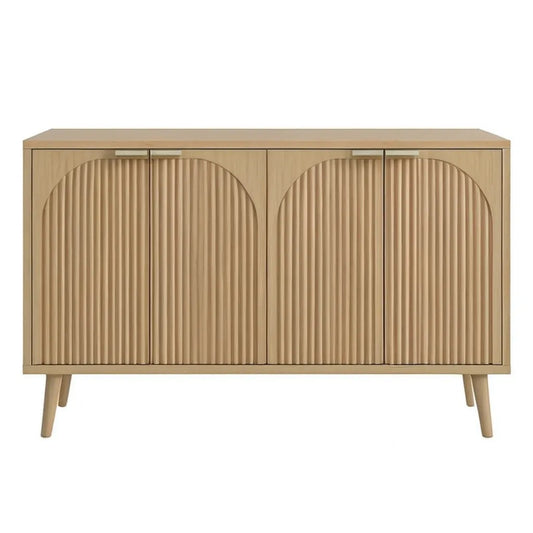 Kredens, 4 drzwi MDF boczny z naturalnym prostokątnym dębem efekt 160 x 40 x 80 cm